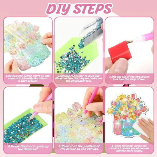 6 Pcs Diamond Painting Hanging Sign Kits {3}