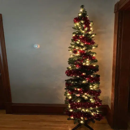 Red Metallic Twist Garland Indoor & Outdoor for Party Decorations {5}