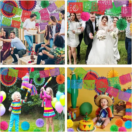 100 Pack 12 oz Fiesta Cups Plastic Mexican Cups Clear Disposable Mug Cinco De Mayo Party Decorations for Fiesta Taco Birthday Party Drinkware Supplies, 4 Styles {3}