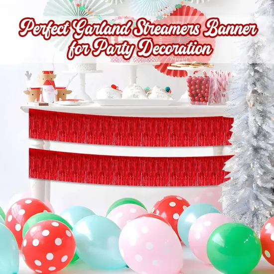 4 Pack 10 Ft Red Foil Fringe Garland, Party Decorations {4}