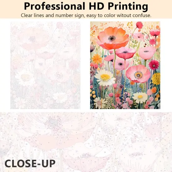 Paint by Number for Adults Flowers and Plants Paint Number Kits Floral Adults' Paint-by-Number Kits Color Paint by Number DIY Paint by Numbers Craft Kits for Adults, 16x20 Inch {5}