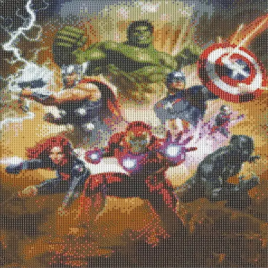 5D DIY Diamond Painting Kits for Adults, 5D DIY Full Drill Diamond Art Kit with Crystal Rhinestone,Paint with Diamond for Home Wall Decor Hulk and Captain America and Iron Man {2}