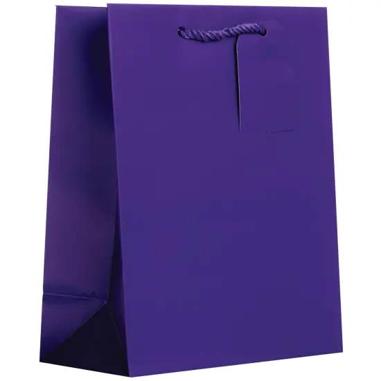 Pack/6: Matte Purple Gift Bag - 8 x 4 x 10" {1}