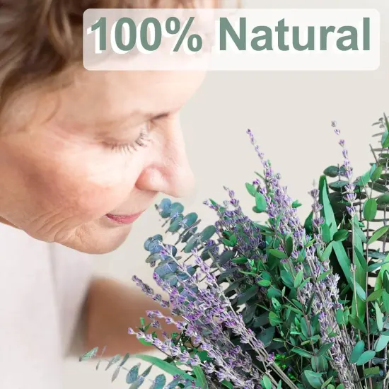 65 Pcs Mix Dried Eucalyptus Stems & Lavender Bundle for Shower, 17" Natural Real Preserved Eucalyptus Leaves Greenery, Lavender for Hanging Shower Plants, Flower Arrangements, Vase Decor {4}