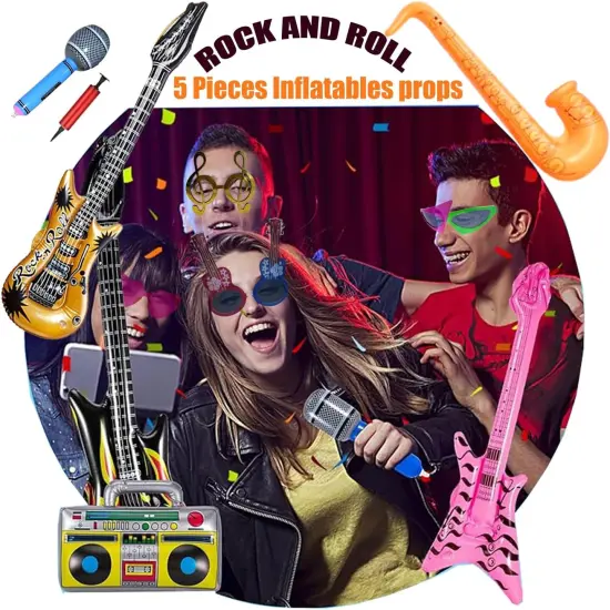50 Pcs Rock Party Photo Booth Props Set {4}