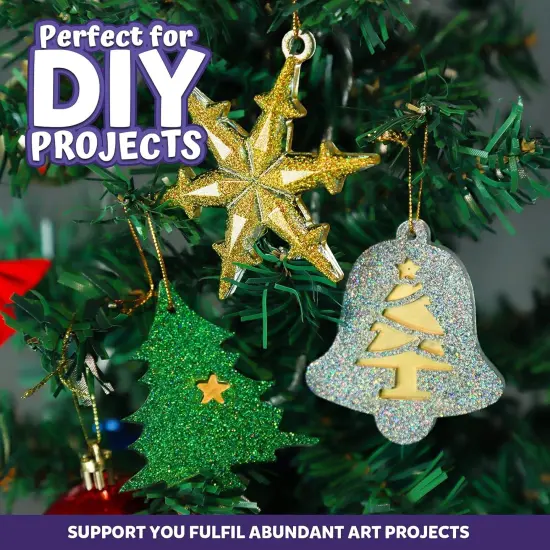 Holographic Fine Glitter, 15 Colors Fine Glitter for Crafts, Resin, Jewelry Art Crafts Making, Nail Body, with 10 PCS Stir Spoons {4}