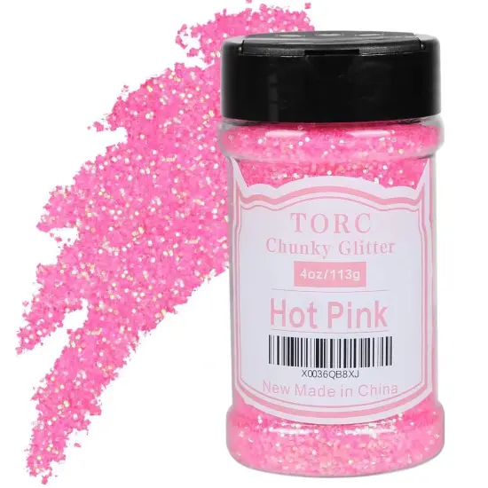 Iridescent Hot Pink Chunky Glitter 4 OZ Glitter for Resin Crafts Tumblers Cosmetic Makeup Nail Art Festival Decoration {1}