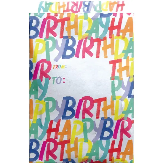 Pack/6: Rainbow Birthday Theme Mailing Envelope - 9 x 1/2 x 12" {1}
