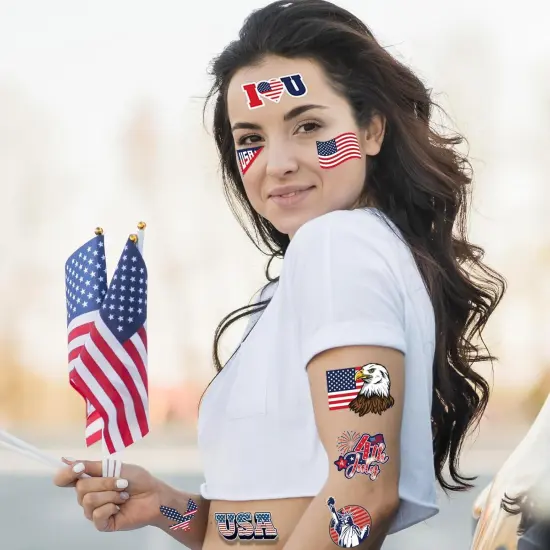 240 Pcs 4th of July Temporary Tattoos for Kids {3}