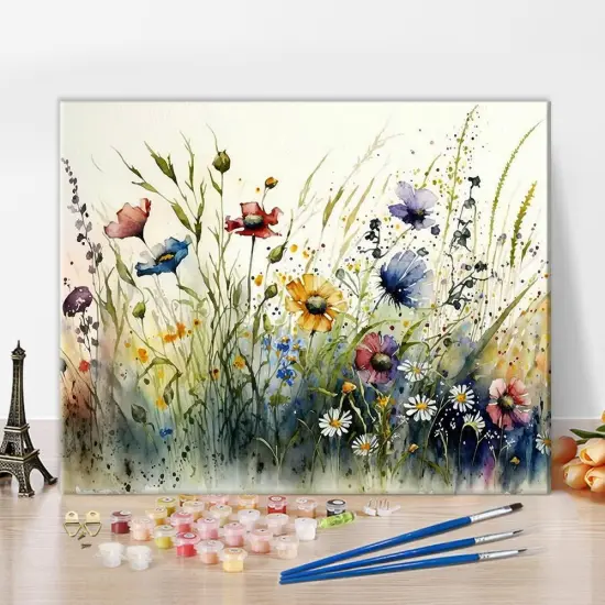 Paint by Numbers Wildflower DIY Adults' Paint-by-Number Kits on Canvas, 16 x 20 Inch {1}