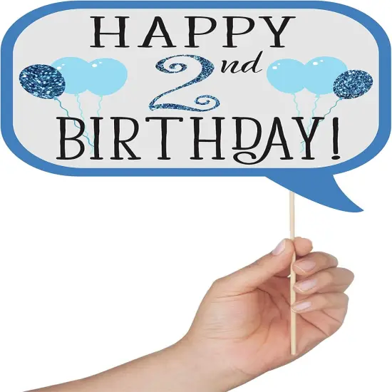 2nd Birthday Boy Photo Booth Props - 41-pc Photobooth Kit {2}