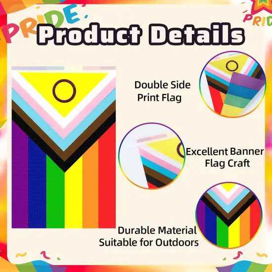 100 Pcs 105 Feet Pride Flags Banners, Gay Rainbow Banner String Lesbian Pansexual Bisexual LGBTQ Pennant Flags Bunting for Home Garden Bars Pride Month LGBT Party Decorations, 10 Styles {3}