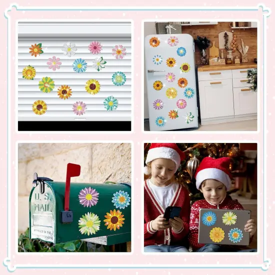 30 Pcs Refrigerator Diamond Art Magnets Easy Diamond Art Kits Fridge Stickers for Adults DIY Home Decors {5}