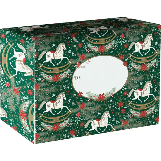 Pack/6: Rocking Horse Noel Theme Mailing Box - 12 x 6 x 9" {1}