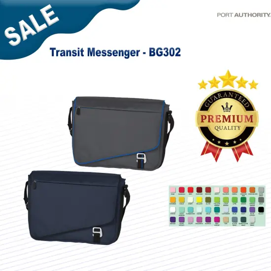 Port Authority&reg; Transit Messenger Black/ Deep Smoke {2}