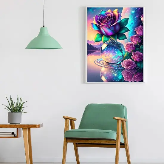 Diamond Art Kits for Adults,5D Flowers Diamond Painting DIY Rose Diamond Art Diamond Painting Kits for Adult,Round Full Drill Diamonds, Diamond Art Kits for Home Decor-12x16inch {2}