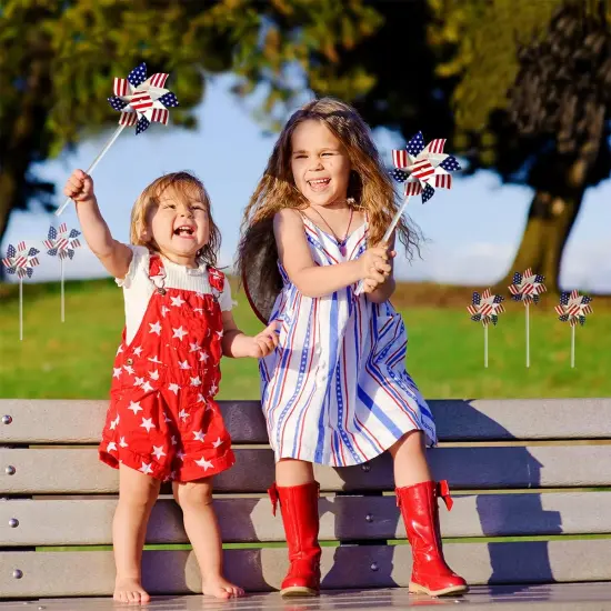 USA Flag Pinwheel, Stars and Stripes, Patriotic Pin Wheel, Party Decorations (12-Pack) {4}