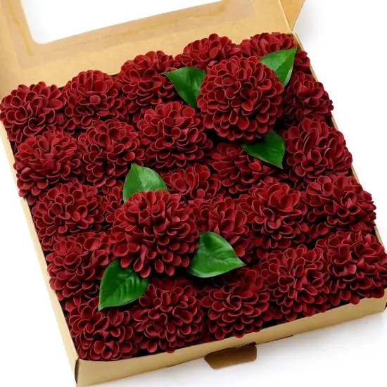Artificial Wedding Dahlia Flowers 25 pcs Fake Roses Bouquets {1}