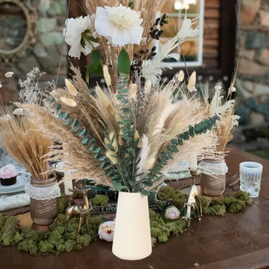 Dried Pampas Grass Boho Bouquet, Exquisite Lavender and Eucalyptus Dried Flower Arrangements for Western Boho Decor, Rustic Flowers {4}
