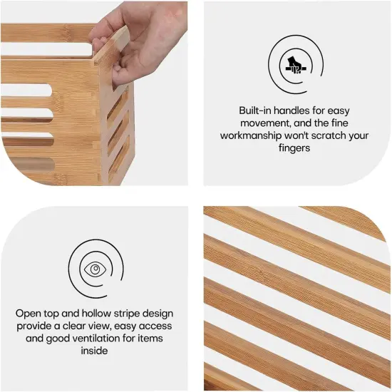 3PCS Natural Wooden Boxes Crates for Storage {4}