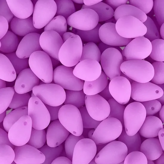 John Bead 114pcs 6x9mm Czech Glass White Alabaster Velvet Drop Bead Strands Soft Magenta {1}