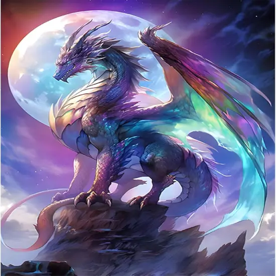 5D Dragon Diamond Painting Kit - 12x16inch {1}