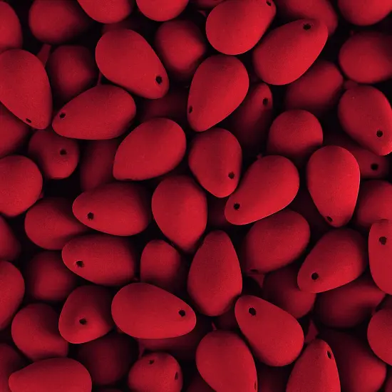 John Bead 114pcs 6x9mm Czech Glass White Alabaster Velvet Drop Bead Strands Cherry {1}