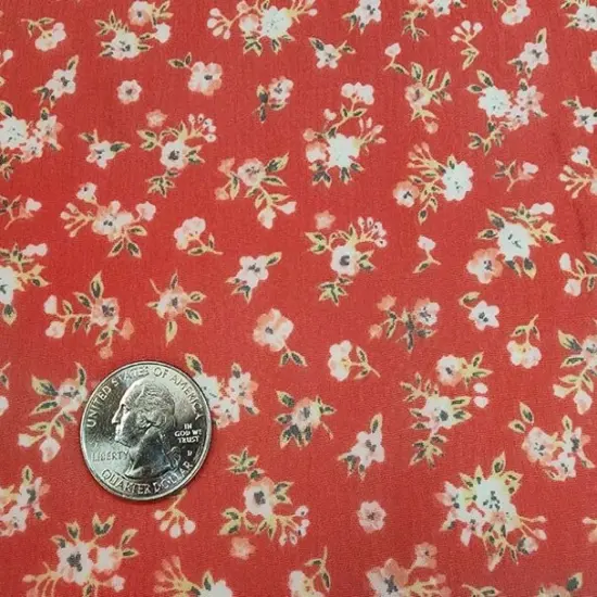 1 Yard Red Hi Multi Chiffon Sheer Lightweight Polyester Apparel Fabric, 58/60" Wide {3}