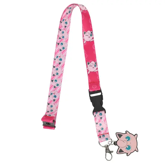 Pokemon Jigglypuff Lanyard with Neck Breakaway and Metal Charm {3}