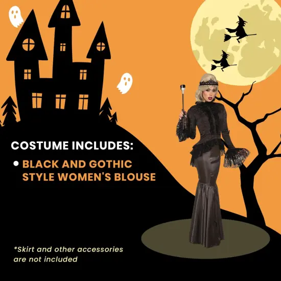 Dark Royalty Queen Blouse Women's Costume Top - Black {6}