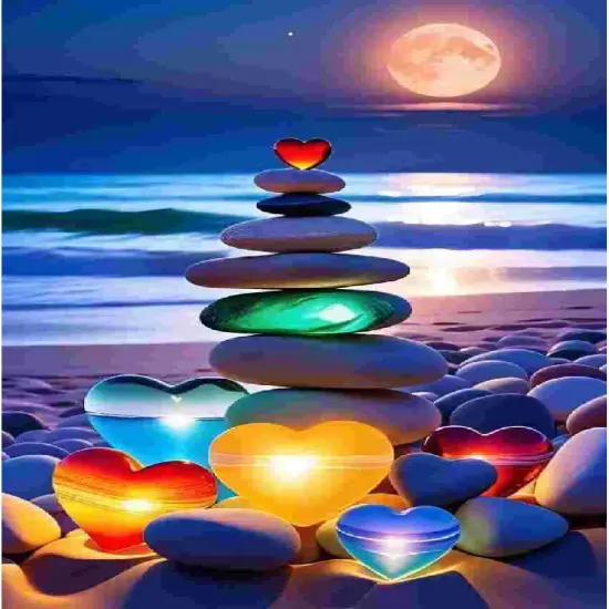 Beach Love Diamond Painting Kits for Adults, 5D Sea Stone Diamond Art Kits for Beginners {5}