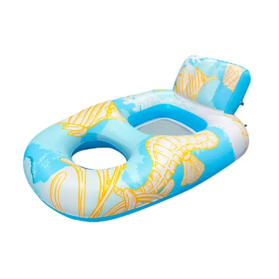 Inflatable Pool Float with Footrest for Ultimate Relaxation {6}