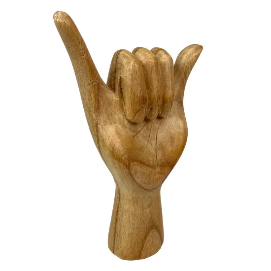 Hang Loose Wooden Hand Sculpture &ndash; Relaxed Vibes Decor {3}