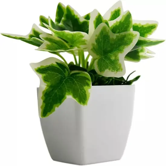 Artificial Plants Pack of 3 Scindapsus aureus Sweet Potato Leaves (Plastic Pot) {2}