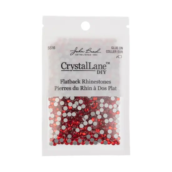 Crystal Lane DIY SS16 Glass Flatback Rhinestones, 1440pcs Light Siam {3}