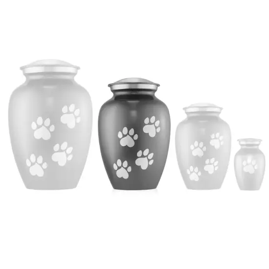 Pet Urn for Dog & Cat Ashes - Cremation Memorial Medium Gray Urn to 70 lbs {1}