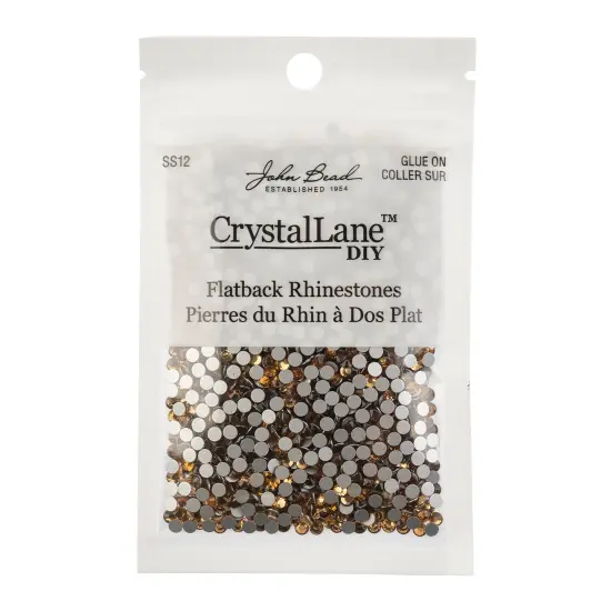 Crystal Lane DIY SS12 Glass Flatback Rhinestones, 2880pcs Light Colorado Topaz {3}