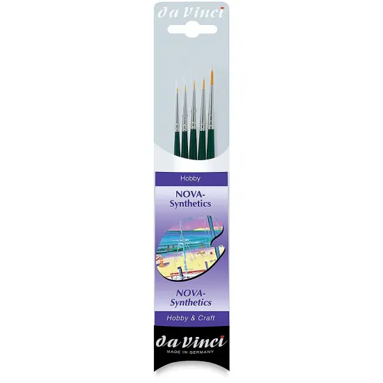 Da Vinci Nova Synthetic Brushes - Miniature Painting Set, Short Handle, Set of 5 {2}