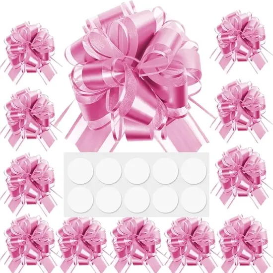 Bows for Gift Wrapping, Matte Ribbon Pull Bow- Large, 6 Inches ，12Pcs Pull Bow,for Christmas, Birthday Gift, Wendding Baskets,Party Decorations {1}