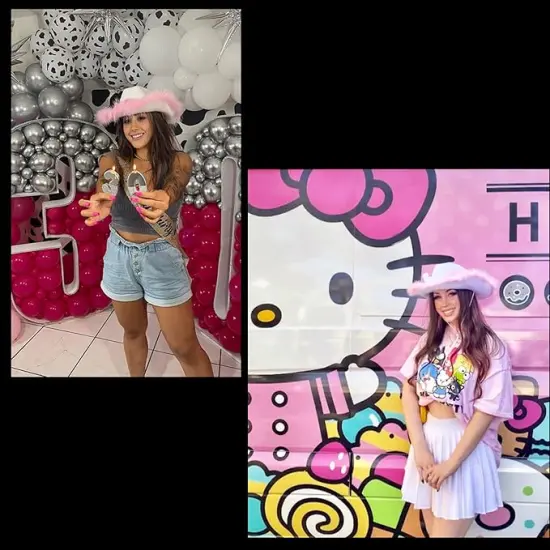 4E's Novelty Cowgirl Hat with Pink Feathers & Heart Shaped Sunglasses, Cowboy Hats for Women Costume Accessory {6}