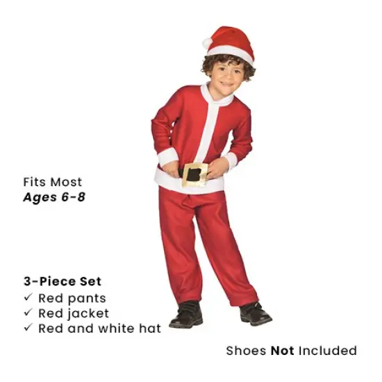 Northlight Santa Claus Boy's Christmas Costume - 6-8 Years White {6}