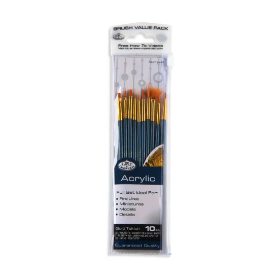 RSET-9193 | 10pc Golden Taklon Variety Brush Set {1}