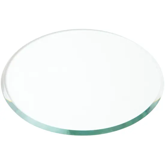 Plymor 4" Round, 3mm Thick Beveled Clear Glass Circle {1}