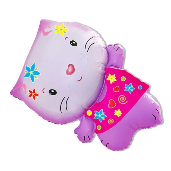 Little Cat Flowers Foil Balloon Large Shape 31" {5}