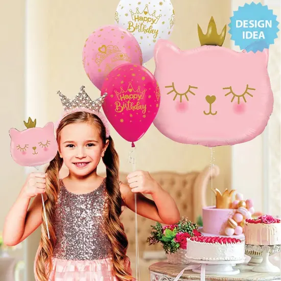 Cat Princess Foil Balloon Large Shape 26" Princess Party Decor {1}