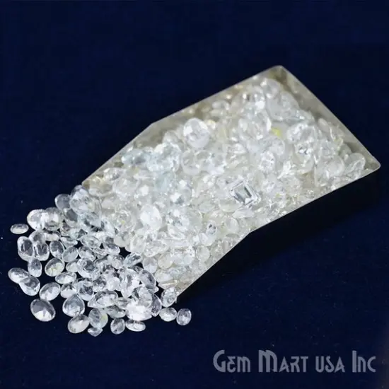 White Topaz Gemstone, 100% Natural Faceted Loose Gems, November Birthstone, 4-8mm, 50 Carats {2}