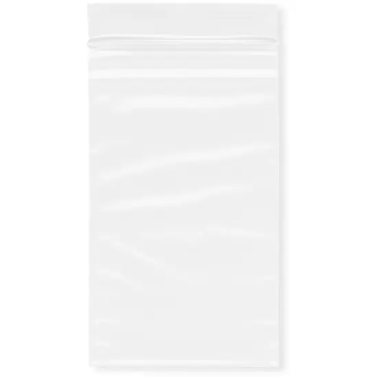 Plymor 3" x 5", White 2 Mil Zipper Reclosable Plastic Bags {1}