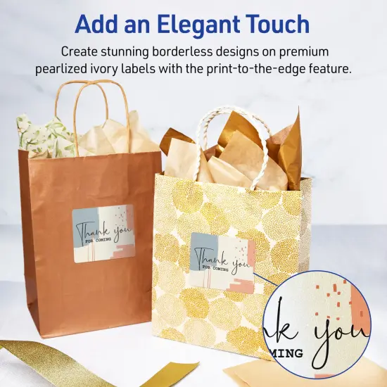 Avery Printable Rectangle Labels, 3" x 3.75", Pearlized Ivory, Laser & Inkjet Compatible, 48 Customizable Label Stickers (22823) {3}