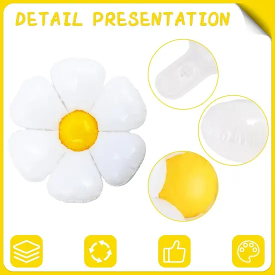 21Pcs Daisy Balloons White Flower Daisy Foil Mylar Balloons Daisy Party Decorations for Birthday Wedding Baby Shower Party Supplies(Huge Balloon X 3, Medium X 6, Small X 12） {3}