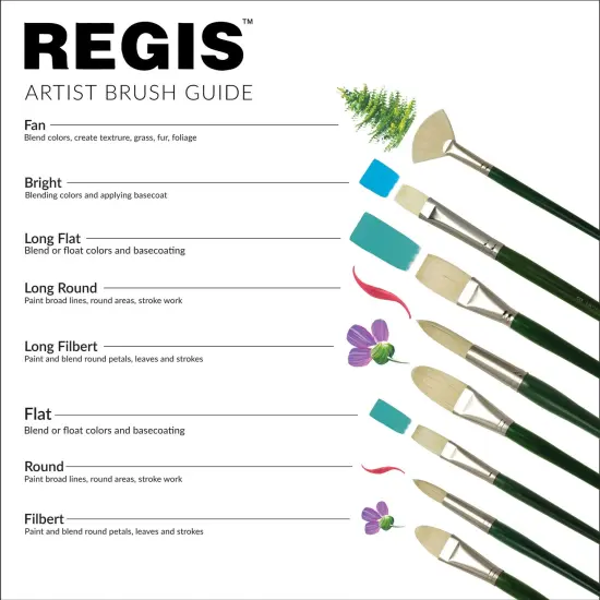 RSET-400F | Regis&trade; 7pc Oil & Acrylic Flat Brush Set {6}